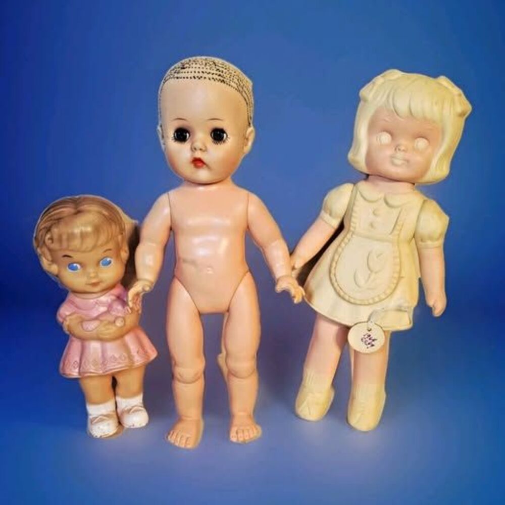 3 DOLL LOT ✨ HORSMAN 111 Squeeks Sleep Eye13 EPPY COLOR ME & Edward Mobley DOLLS